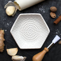 Ceramic Garlic Grater, 3-Piece Set – White