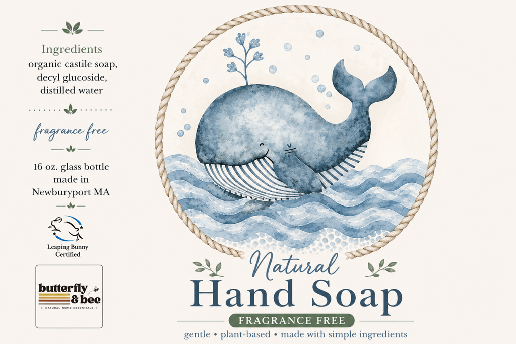Natural Hand Soap Seashore Inspired, Nautical Theme Whale