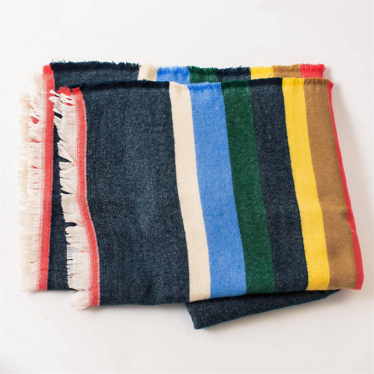 Multicolor Cabin Stripe Throw Blanket (Pk/2) | Lodge Decor