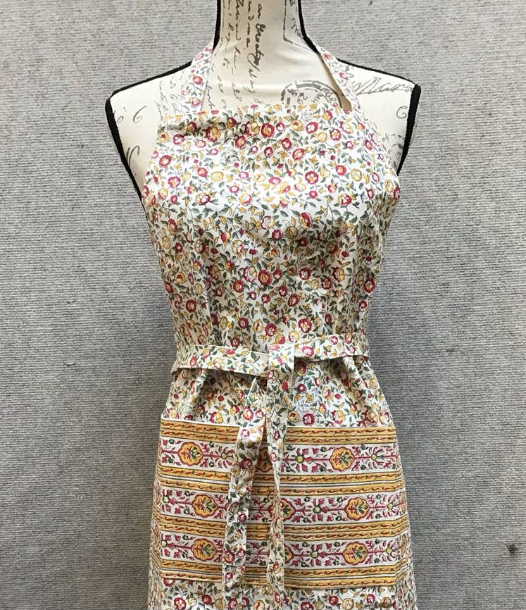 Apron Cornwall Yellow/Pink