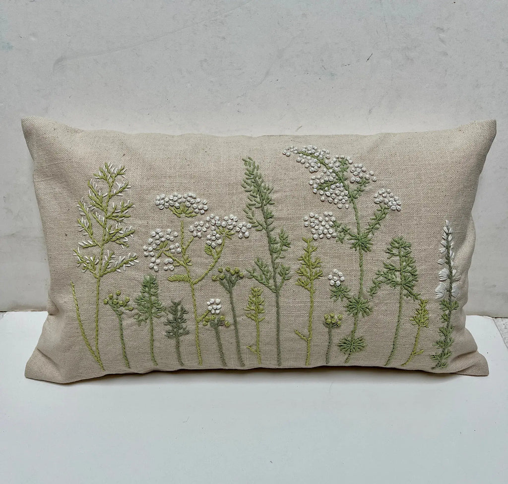 Pillow Applique/Embo 12x20" Meadow Green