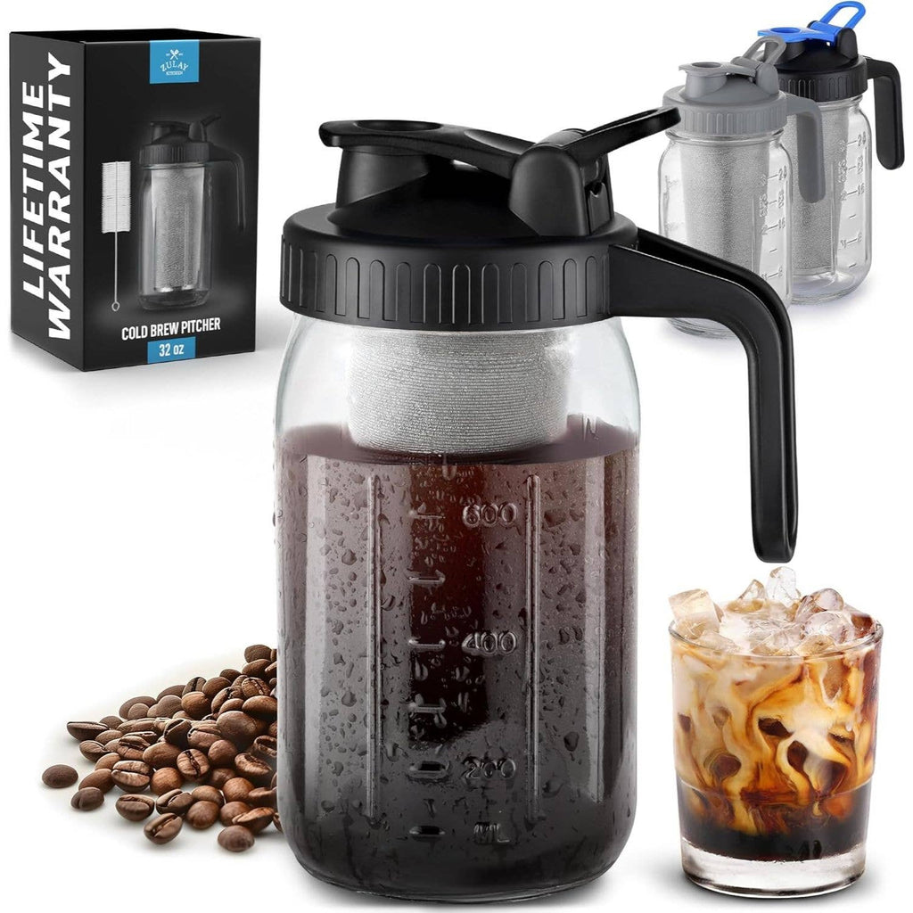 Premium Cold Brew Coffee Maker - 32oz Mason Jar Pitcher