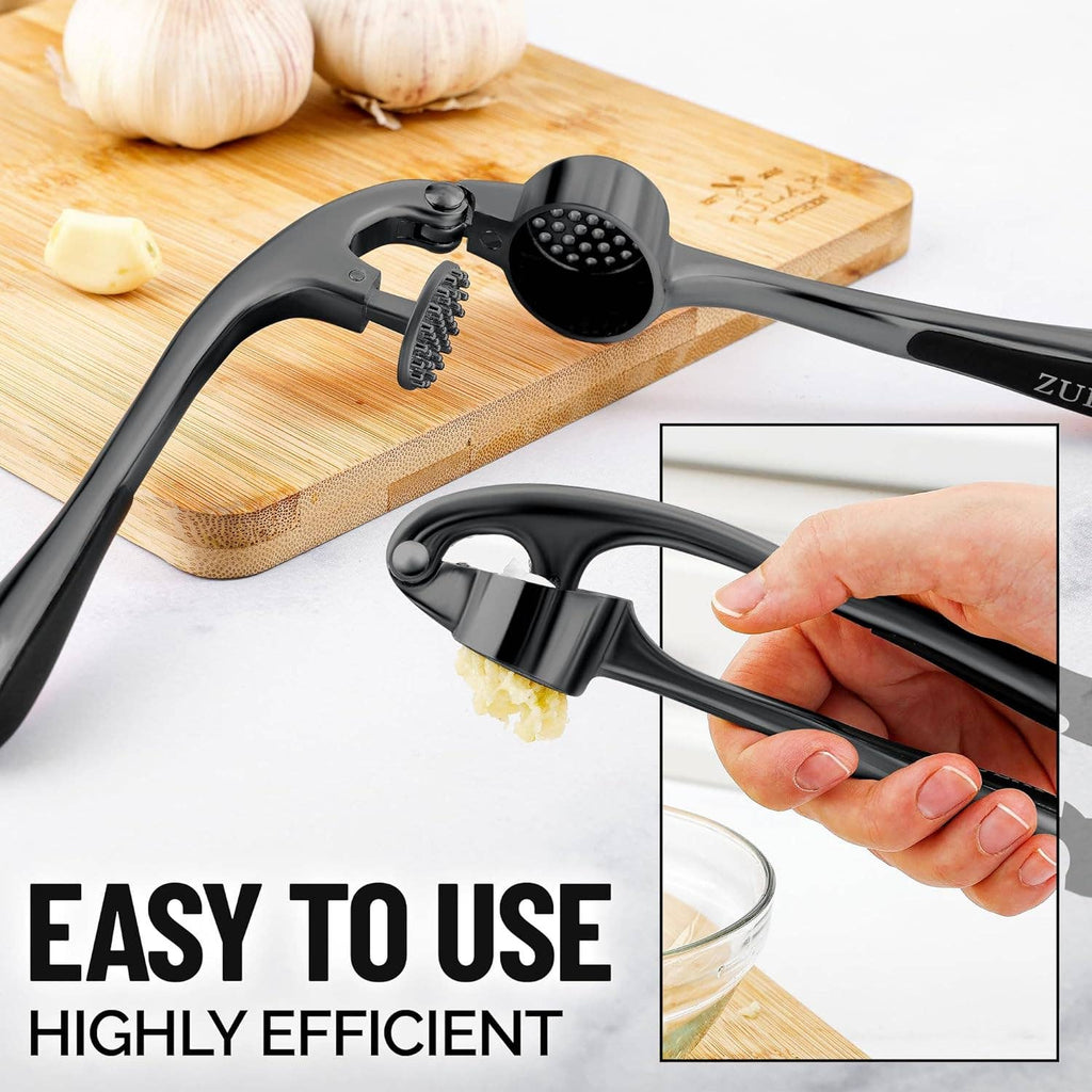 Garlic Press with Silicone Peeler and Brush