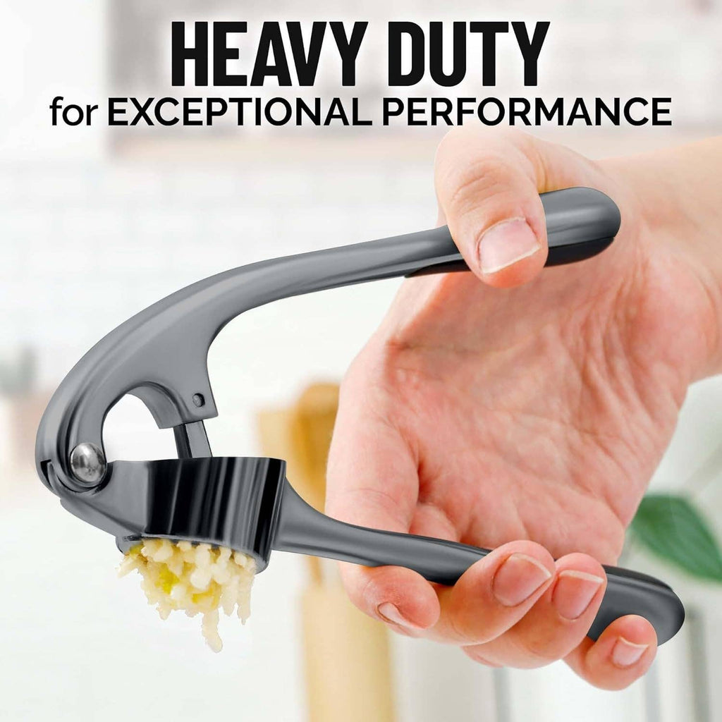 Garlic Press with Silicone Peeler and Brush