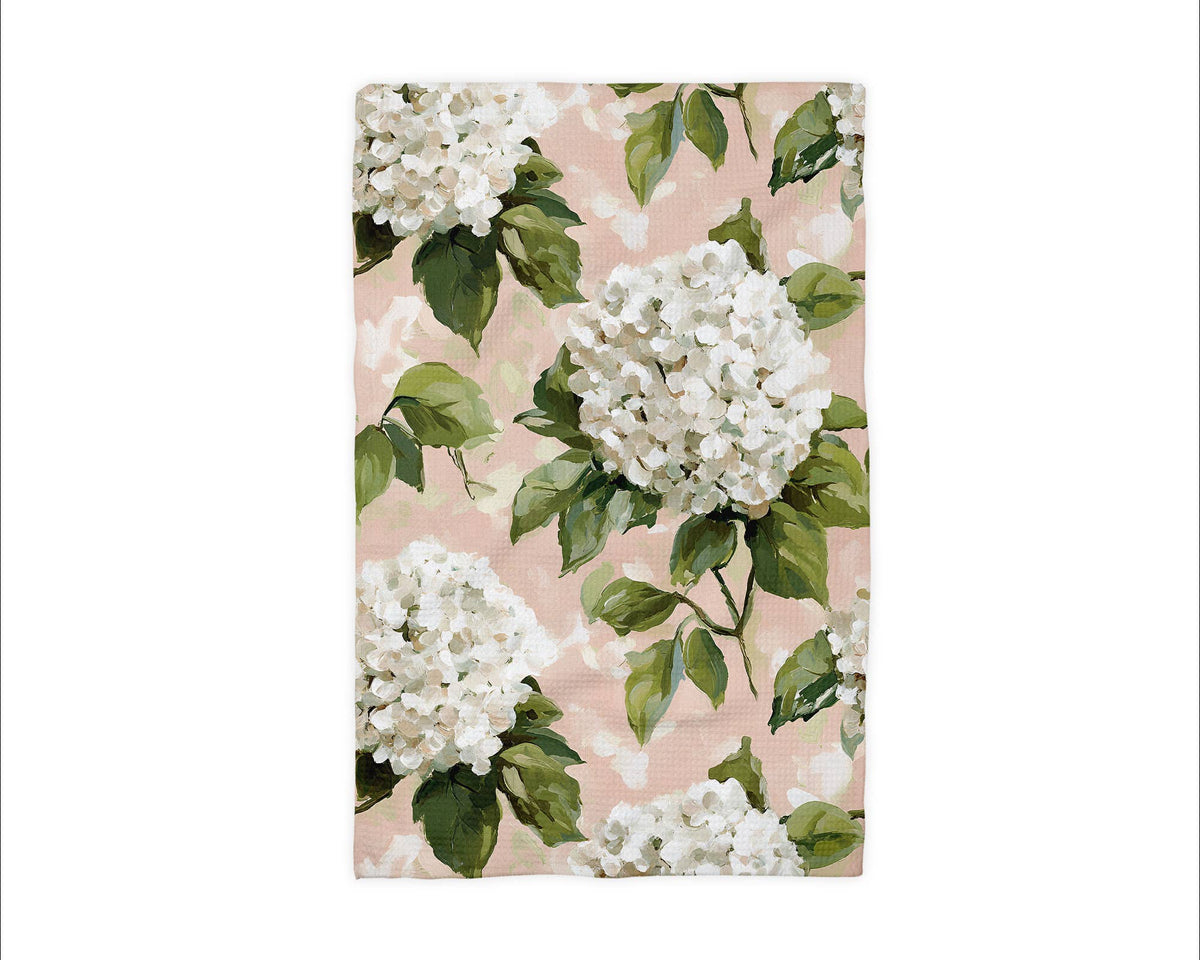 Hydrangea Flower Chinoiserie Kitchen Towel Preppy Spring