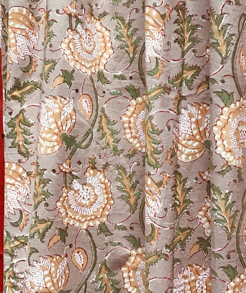 Shower Curtain Cotton block printed Pochampali