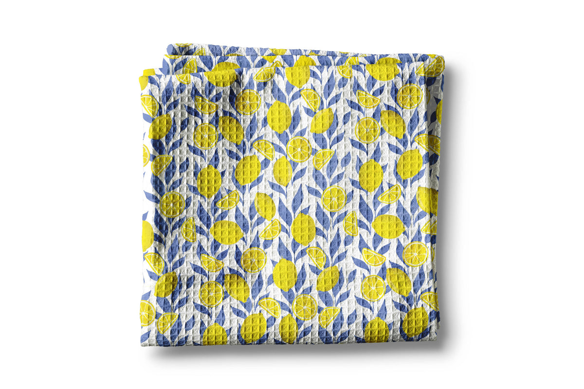 Lemon Berry Citrus Summer Fruit Market Kitchen Towel Waffle