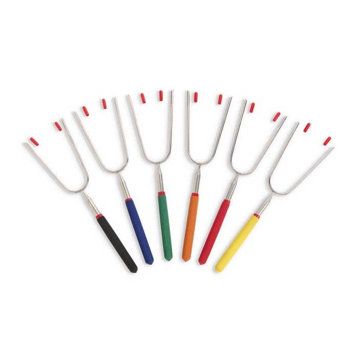 HIC Kitchen Telescoping Roasting Forks, Set Of 6
