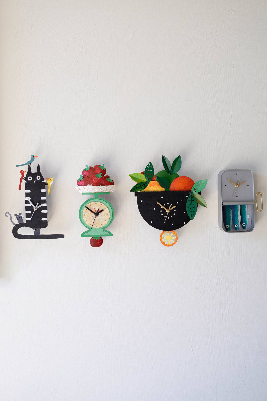 HAND-PAINTED SARDINE WALL CLOCK