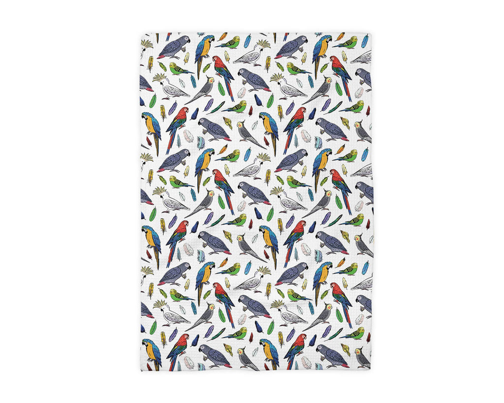 Bird Watcher Waffle Weave Kitchen Towel Nature Decor
