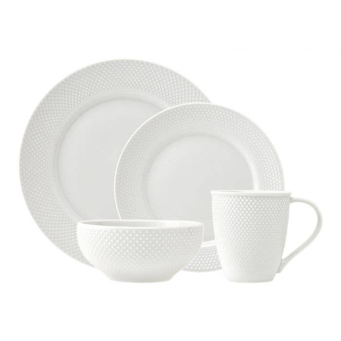 Pique 16pc Set Plain - Service for Four