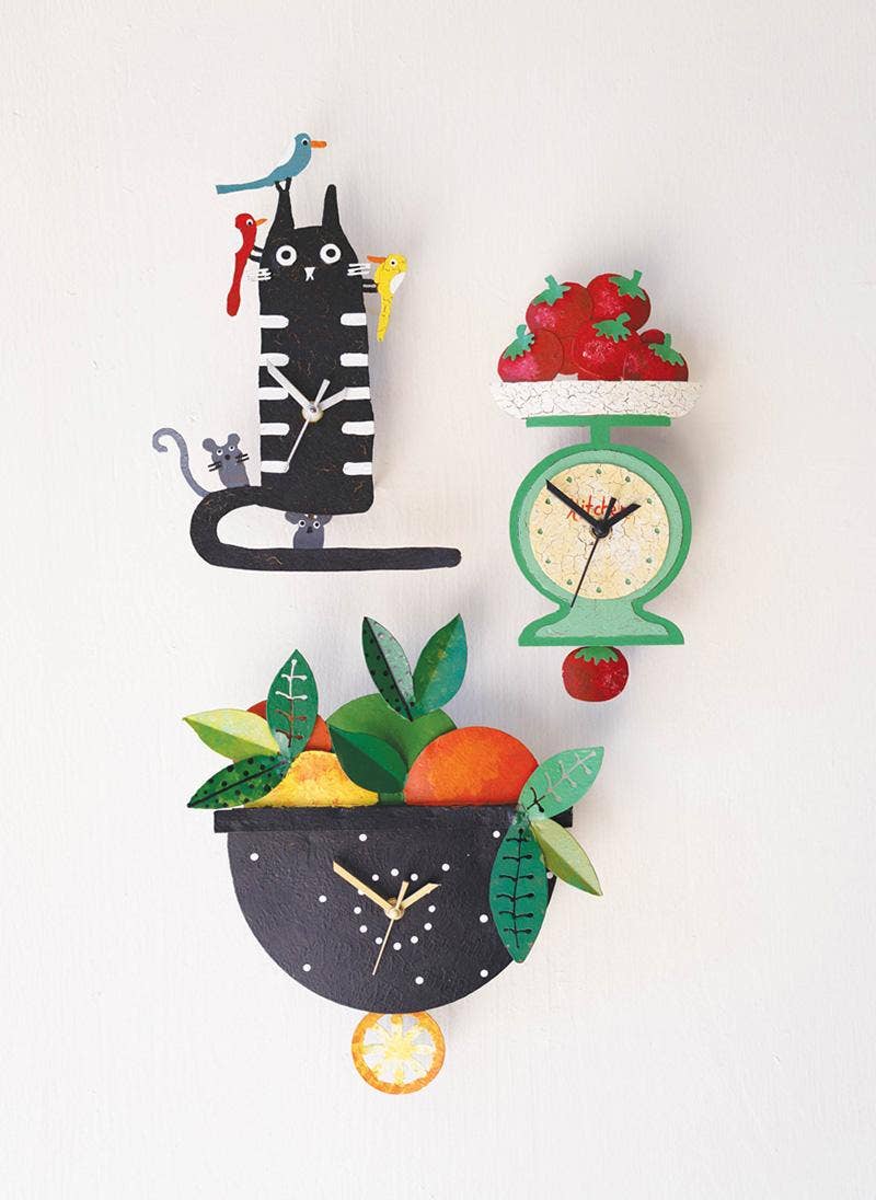 HAND PAINTED WALL CLOCK - FRUIT