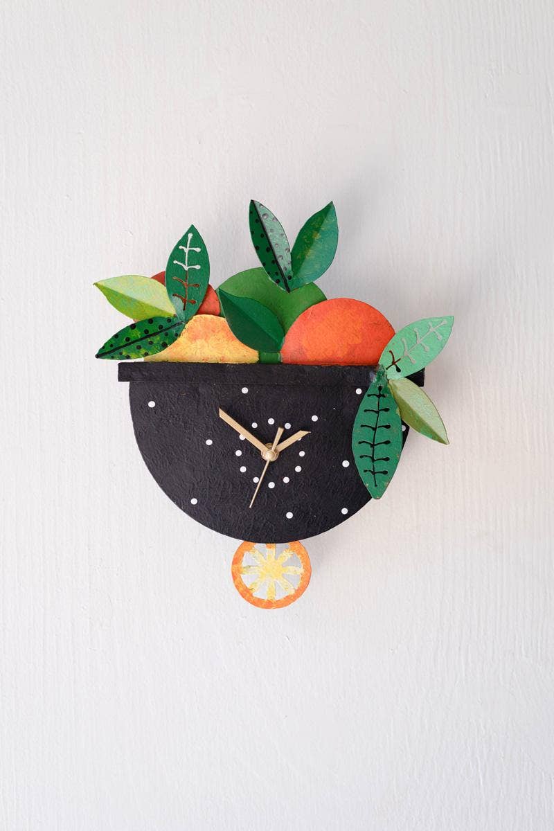 HAND PAINTED WALL CLOCK - FRUIT