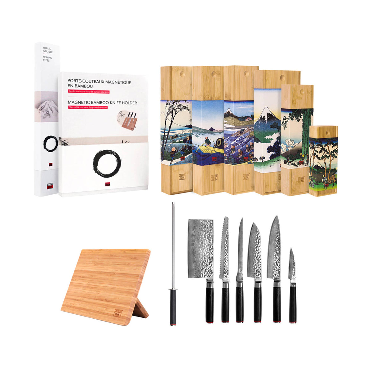 Complete Professional 8-Piece Knife Set - Pakka Damascus
