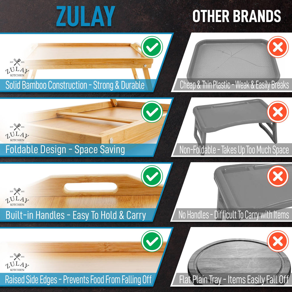 Bamboo Breakfast in Bed Tray Table With Folding Legs