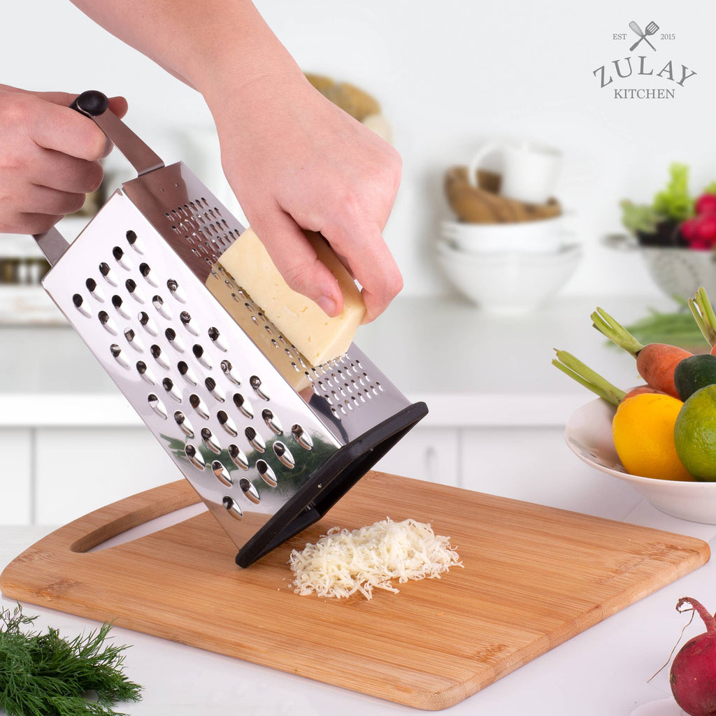 4-Sided Stainless Steel Cheese Grater with Handle