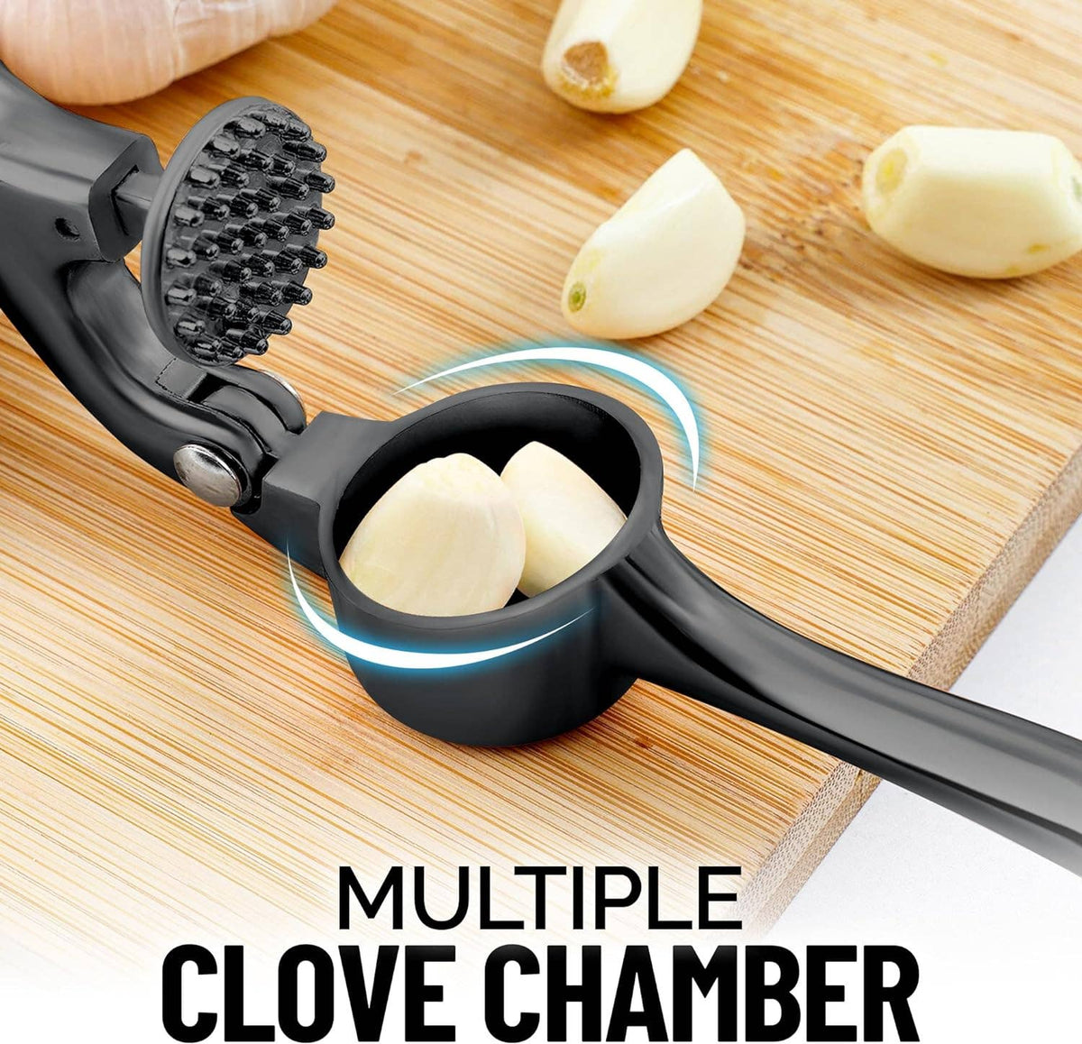 Garlic Press with Silicone Peeler and Brush