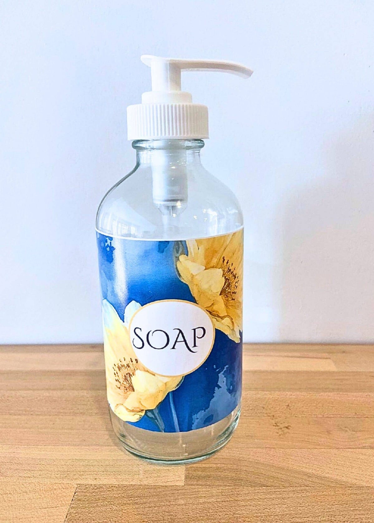 Organic Castile Hand Soap in Glass Dispenser