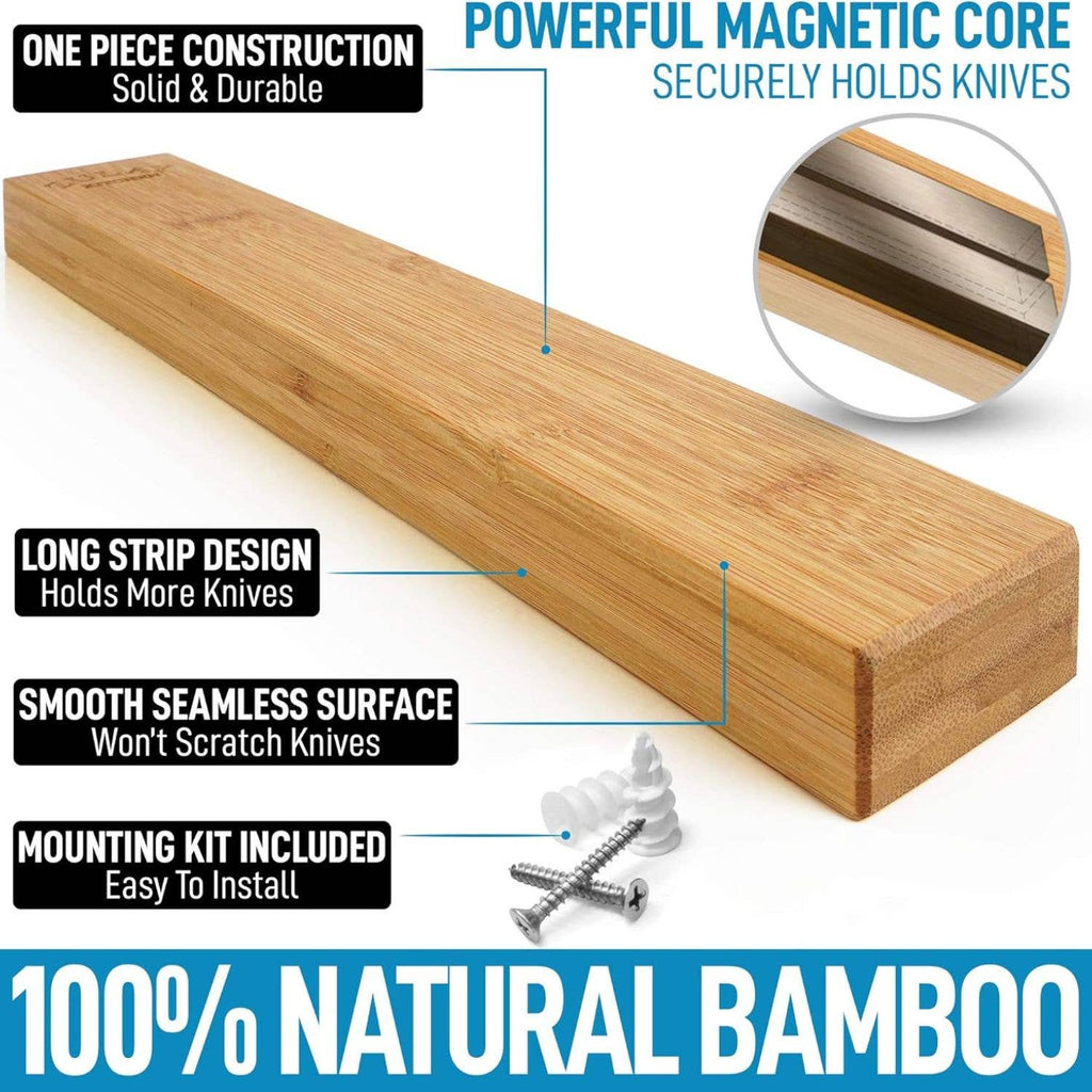 Magnetic Knife Holder - Powerful Wood Magnetic Knife Strip