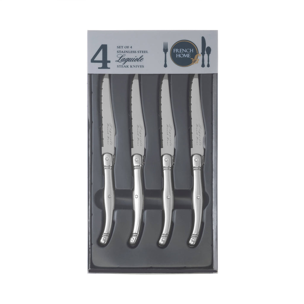Laguiole Steak Knives Set of 4, Stainless Steel