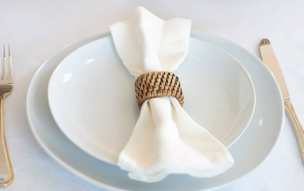 Rattan Oval Napkin Rings – 6-Piece Set