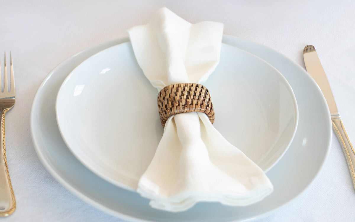 Rattan Oval Napkin Rings – 6-Piece Set