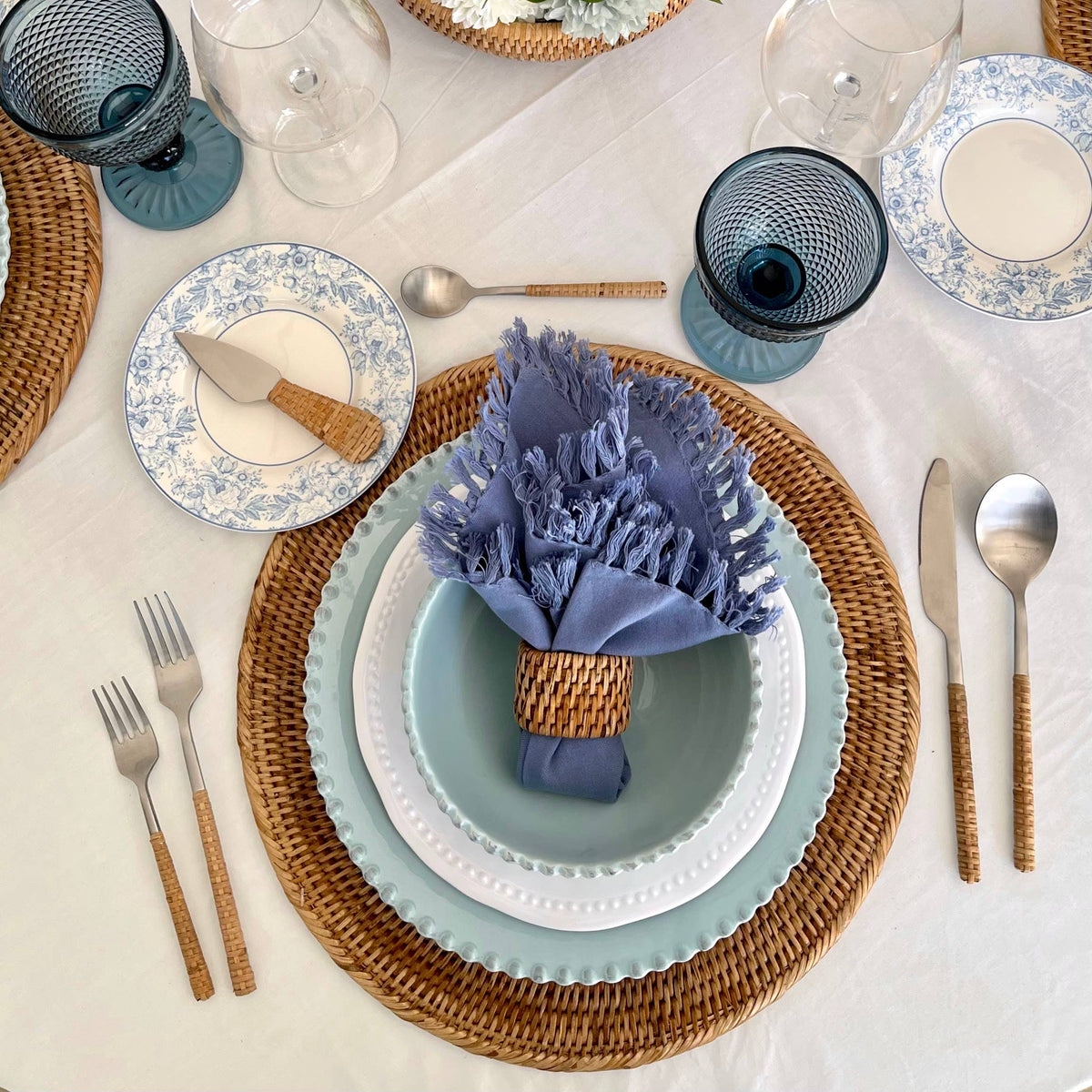 Rattan Oval Napkin Rings – 6-Piece Set