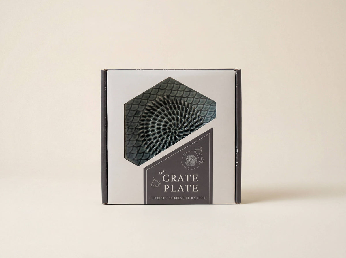 Ceramic Garlic Grater, 3-Piece Set – Sage