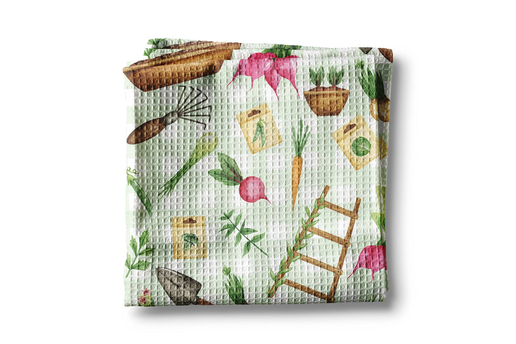 Garden Plaid Vegetable Planting Kitchen Towel Waffle Plant