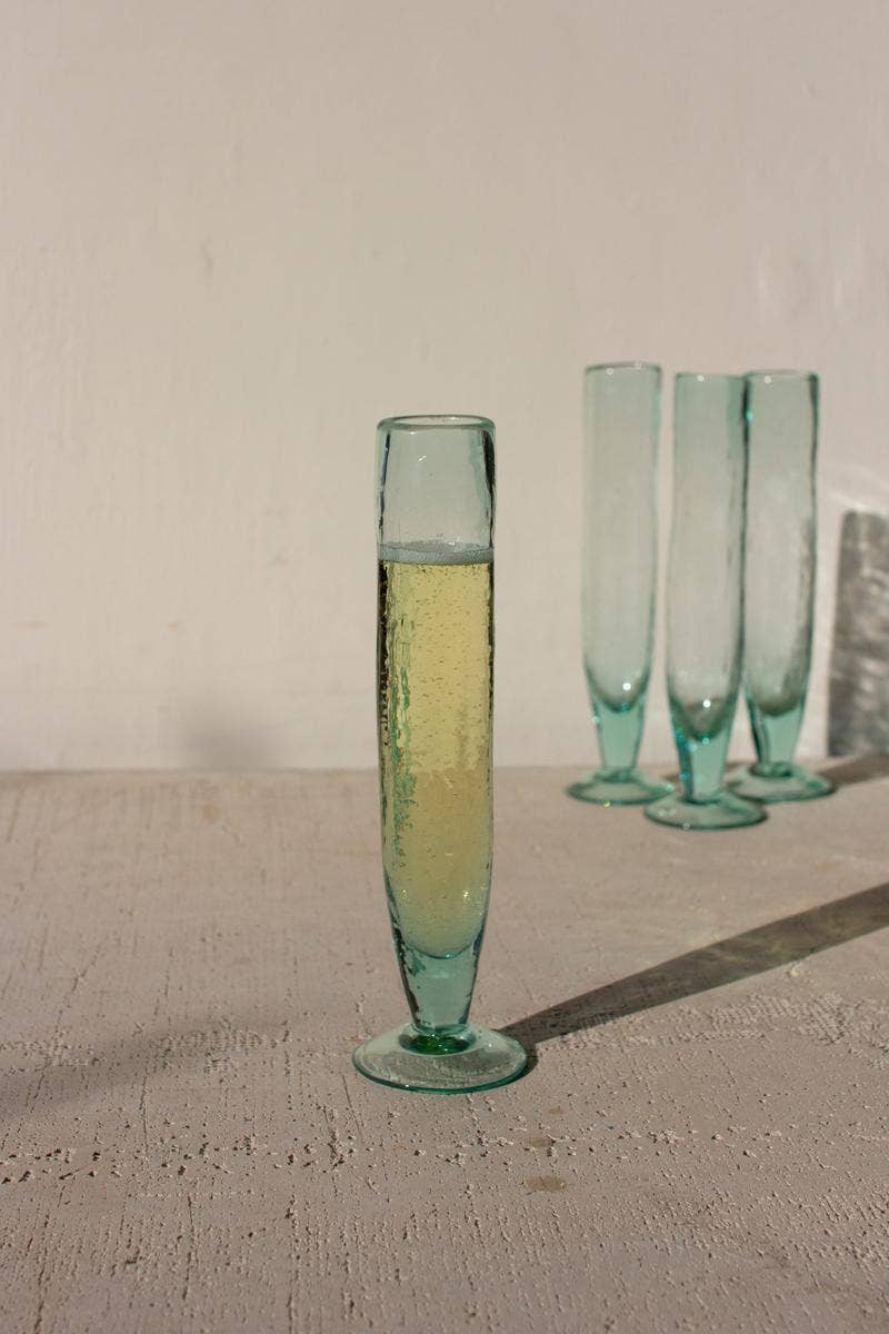 Columbian Handblown Champagne Pair