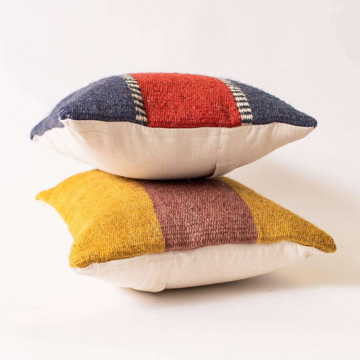 Striped Haven Jute Lumbar Pillows (Pk/2 Ast) | Boho Decor