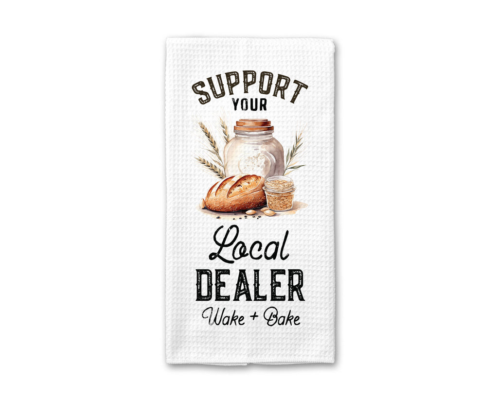 Funny Sourdough Dish Towel Waffle Weave Kitchen Bread Baking