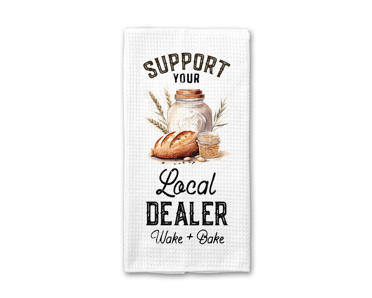 Funny Sourdough Dish Towel Waffle Weave Kitchen Bread Baking