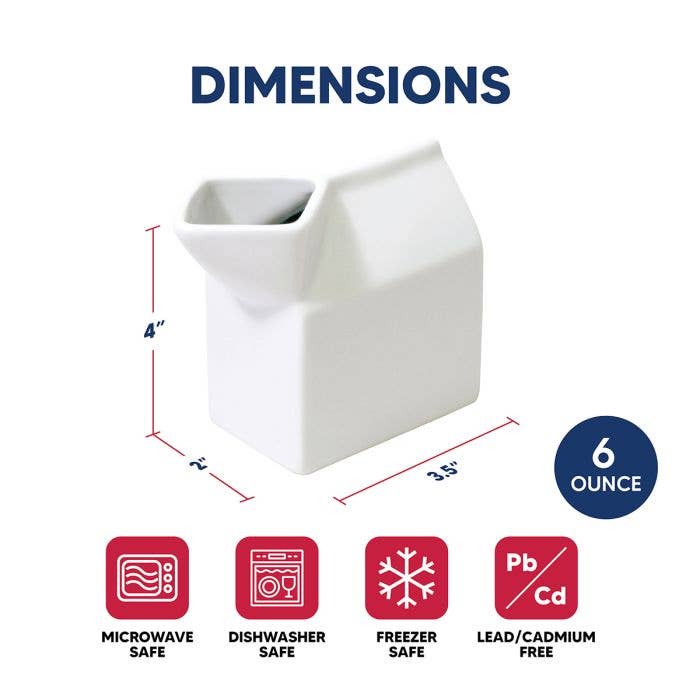 HIC Kitchen Milk Carton Creamer, 6oz