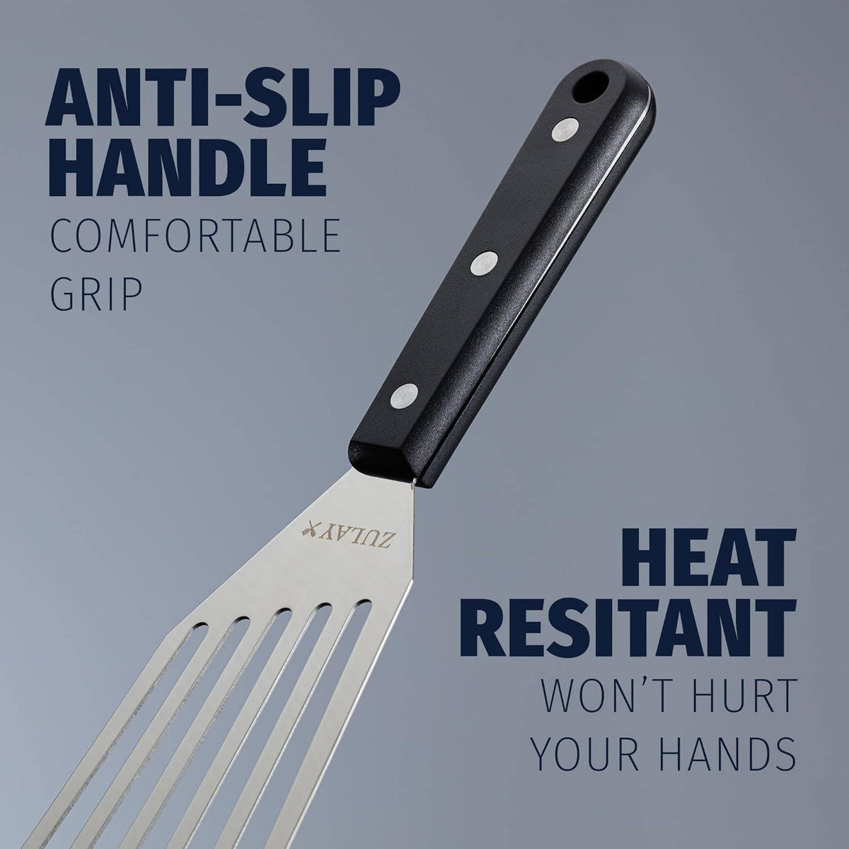 Stainless Steel Fish Spatula for Nonstick Cookware 12.4"