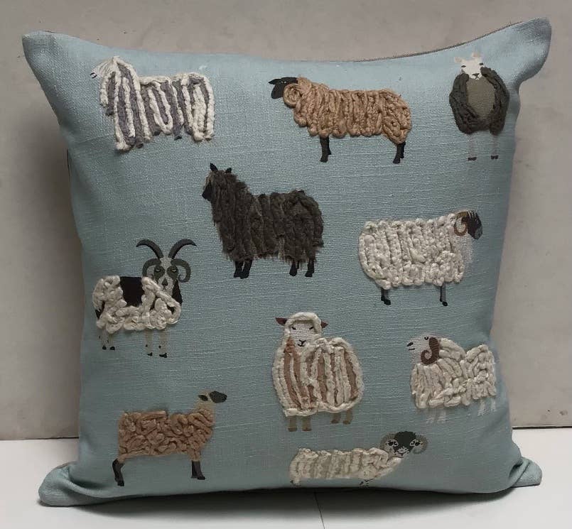 Pillow Applique/Embo 16" Stringy Sheep