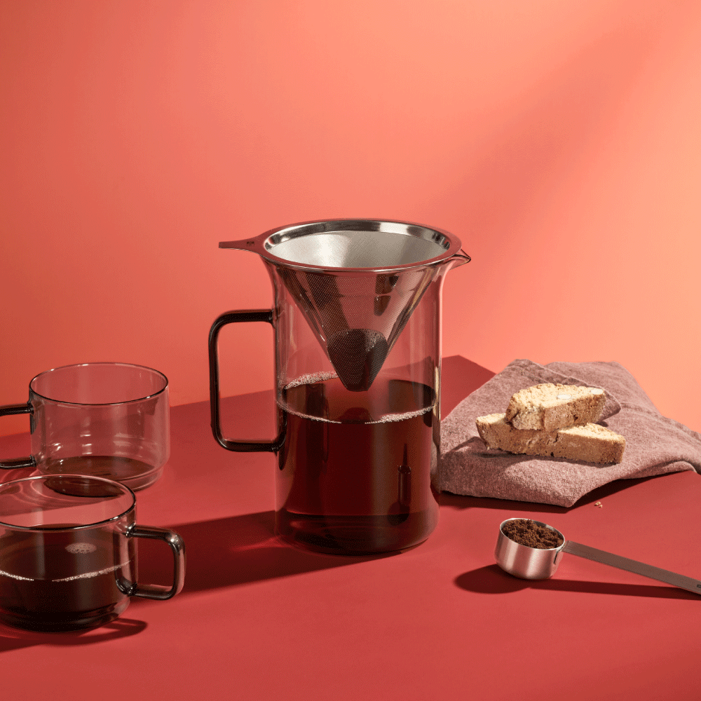AdHoc Impact Pour Over Coffee Maker in Grey Glass