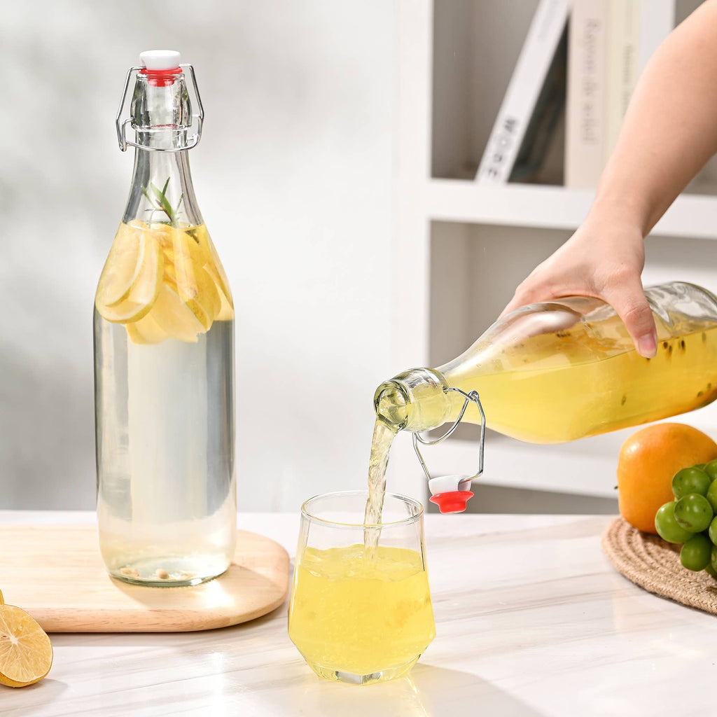 Fox Run Flip Top Glass Bottle, 1 Liter Air Tight Bottle