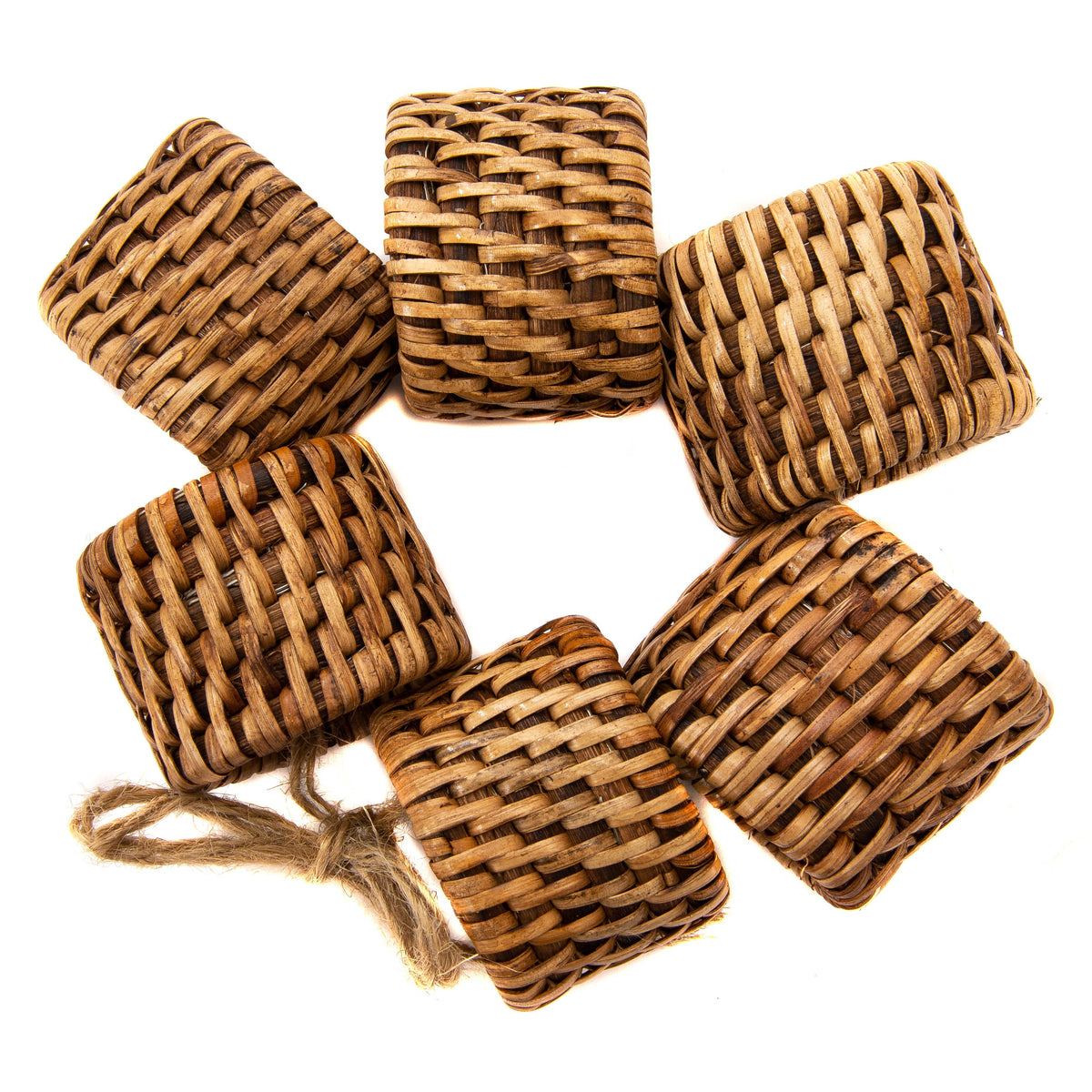 Rattan Oval Napkin Rings – 6-Piece Set