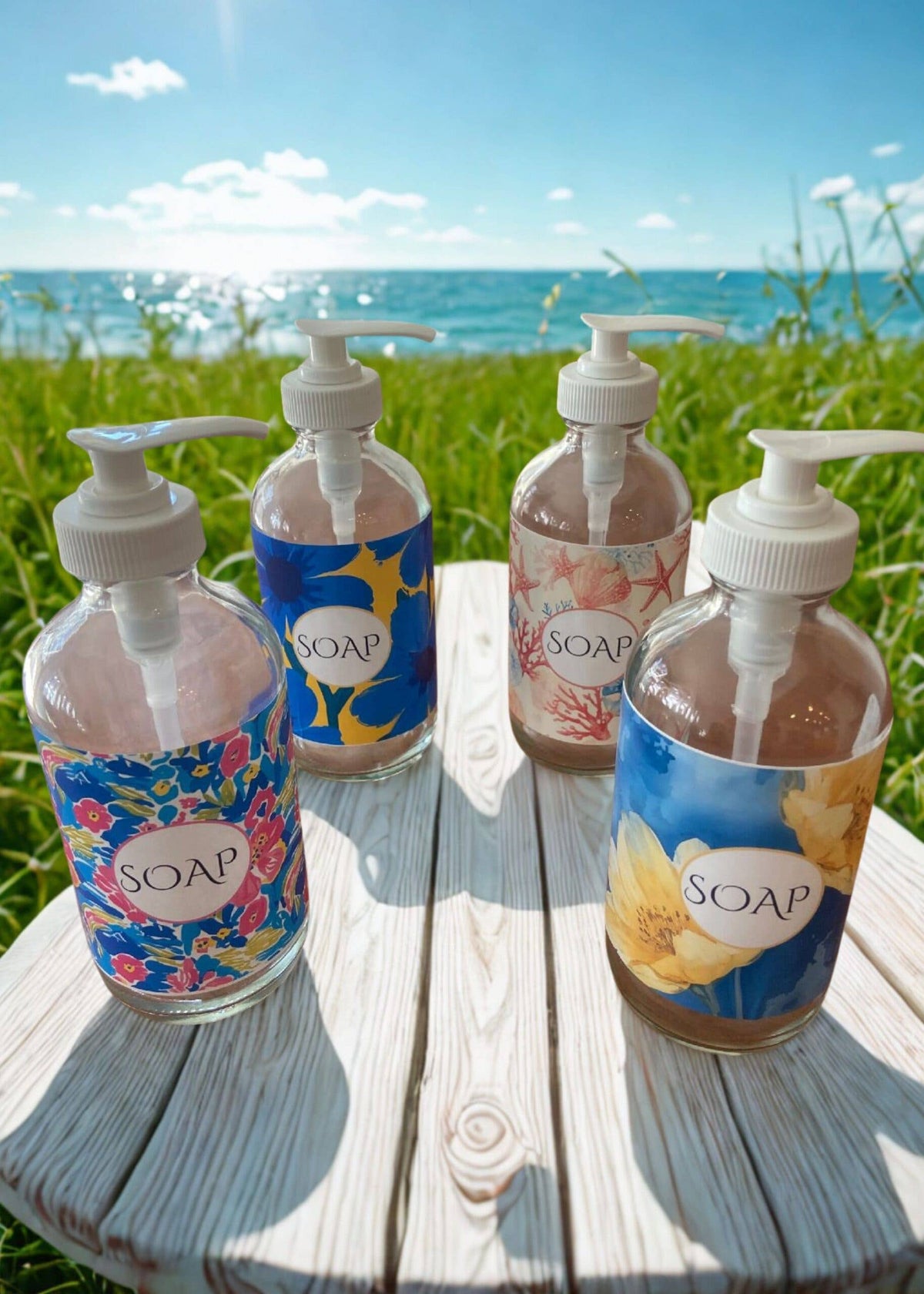Organic Castile Hand Soap in Glass Dispenser
