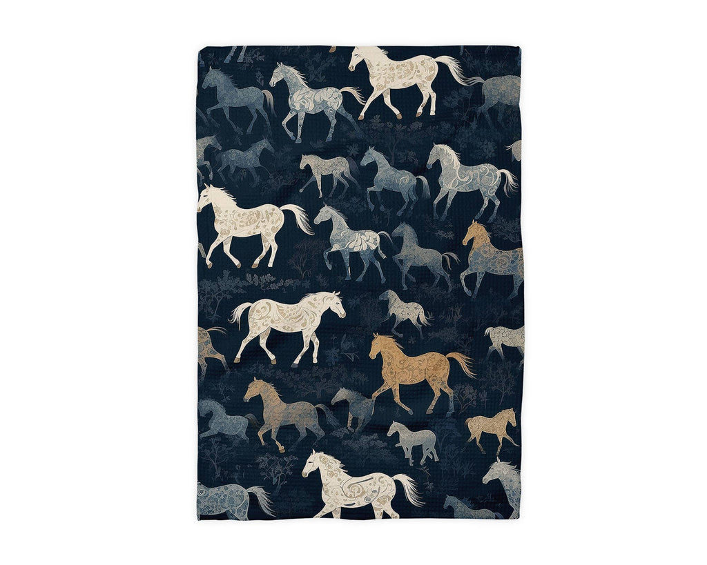 Horse Pony Equestrian Tack Kitchen Towel Waffle Gifts Farm