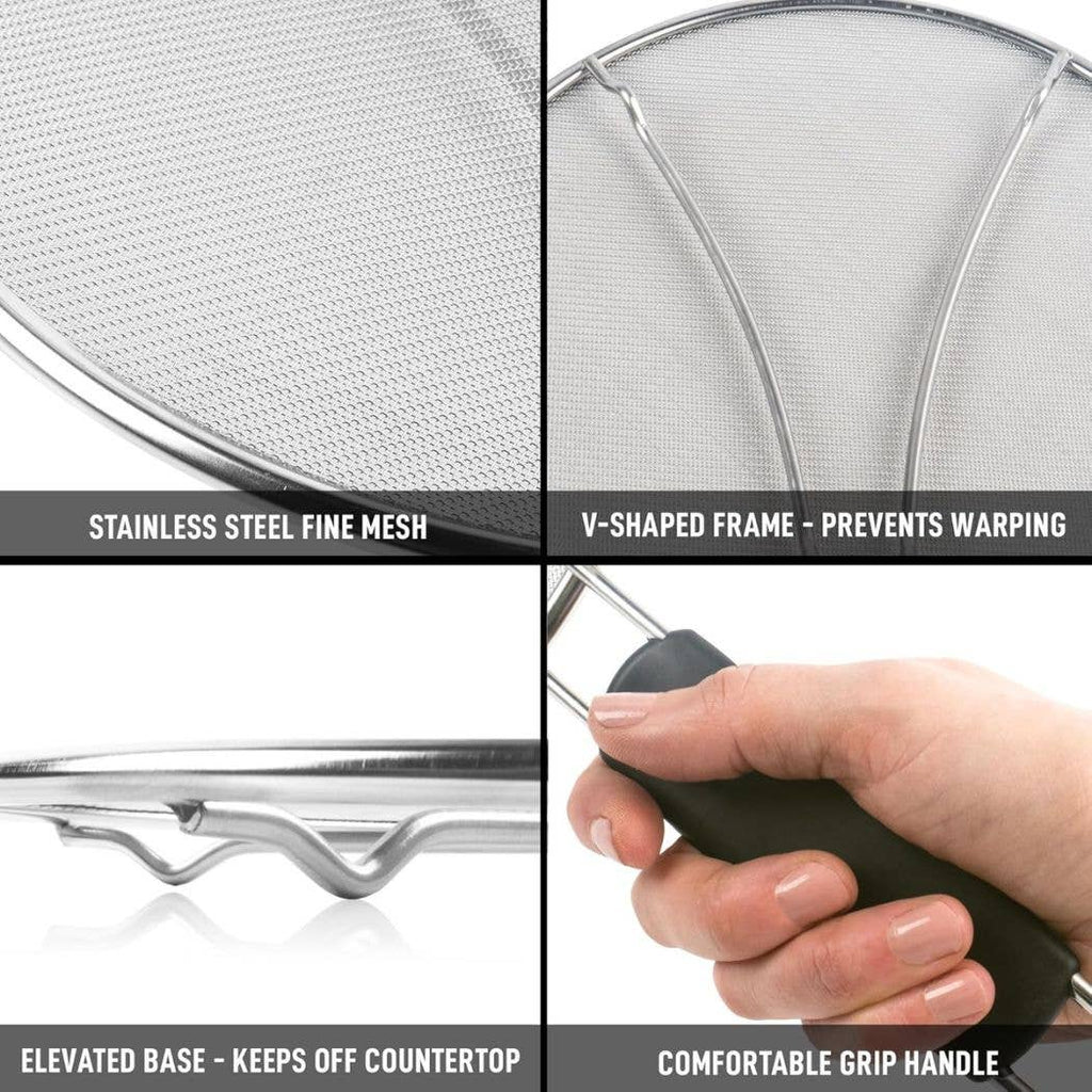 13” Stainless Steel Frying Pan Splatter Screen