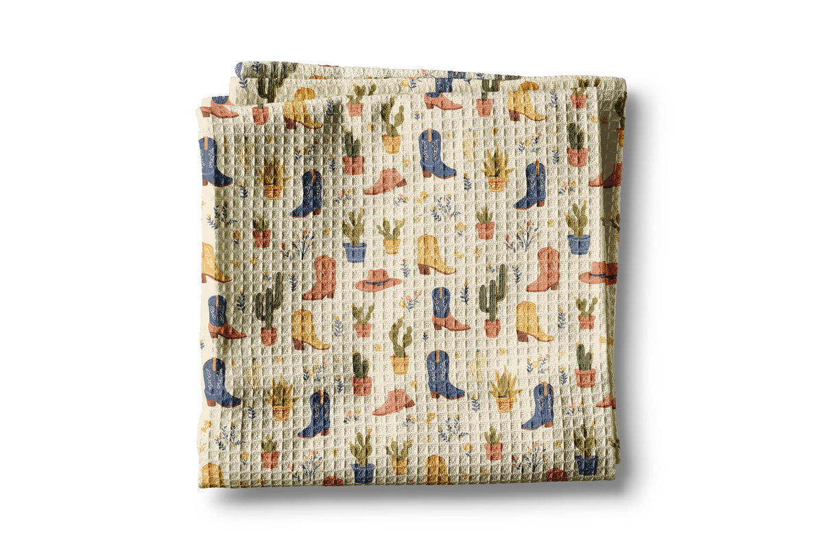 Cowboy Boot Cactus Western Horse Desert Barn Kitchen Towel