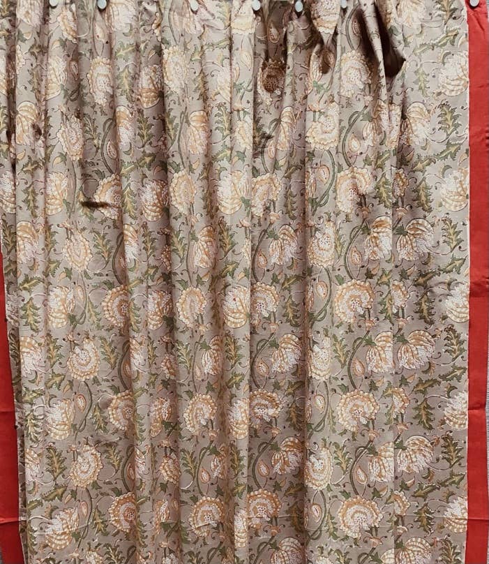 Shower Curtain Cotton block printed Pochampali