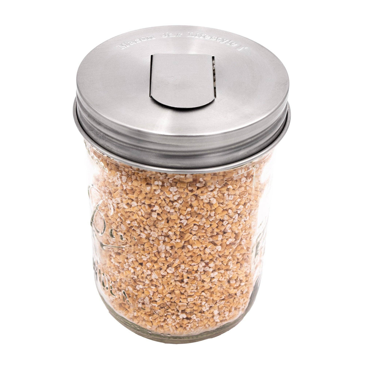 Grain Dispenser Stainless Steel Lids for Mason Jars 2 Pack