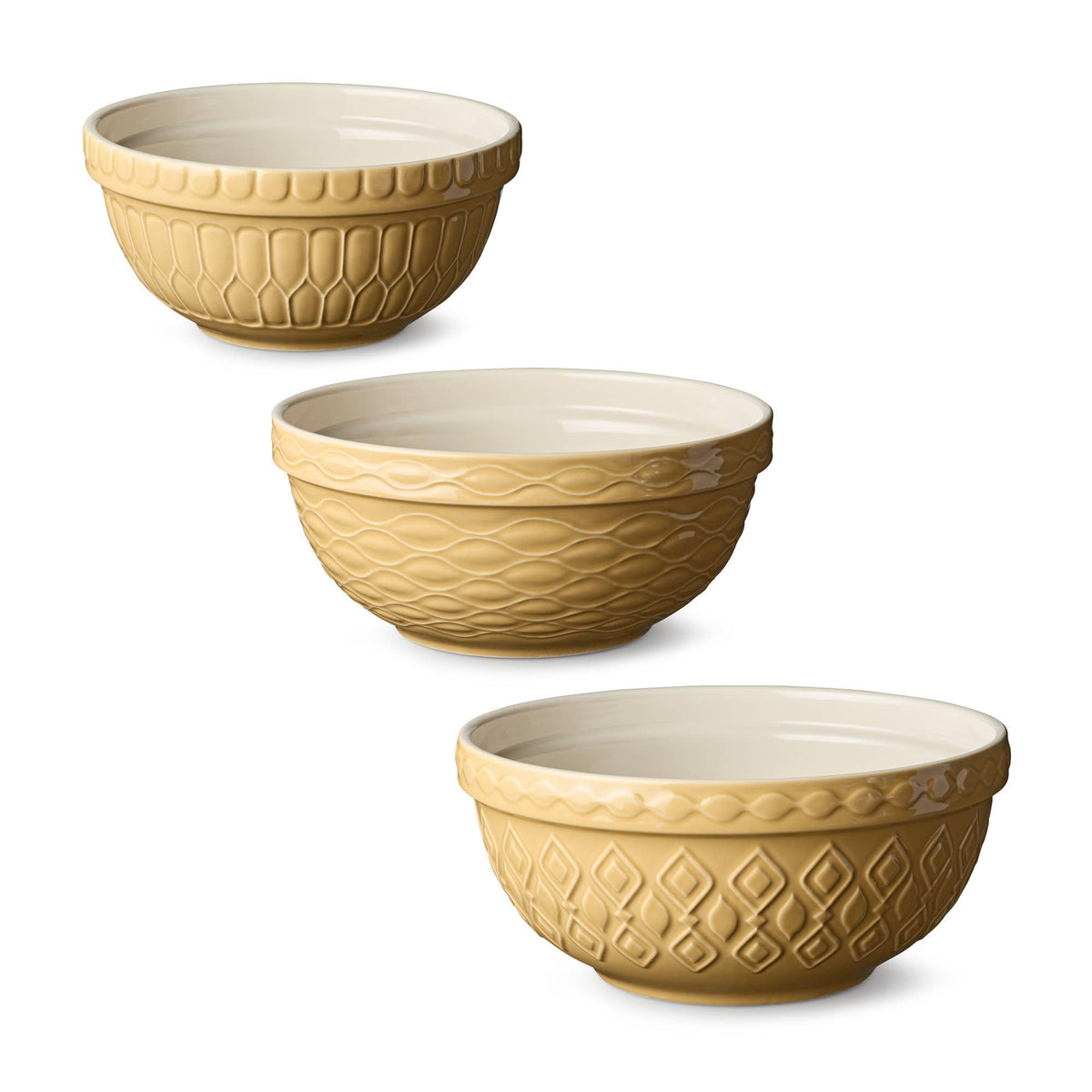 Vintage Farm Stoneware Set of 3 Mixing Bowl 2,3,4.25 qt