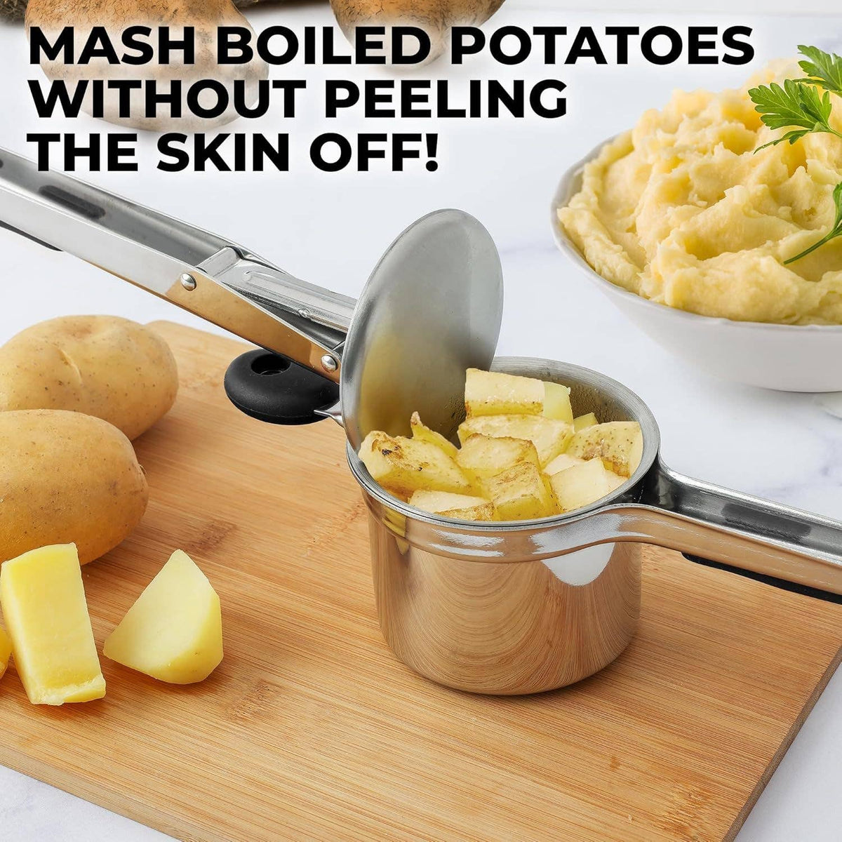15oz Potato Ricer – Heavy-Duty Stainless Steel with 2 Discs