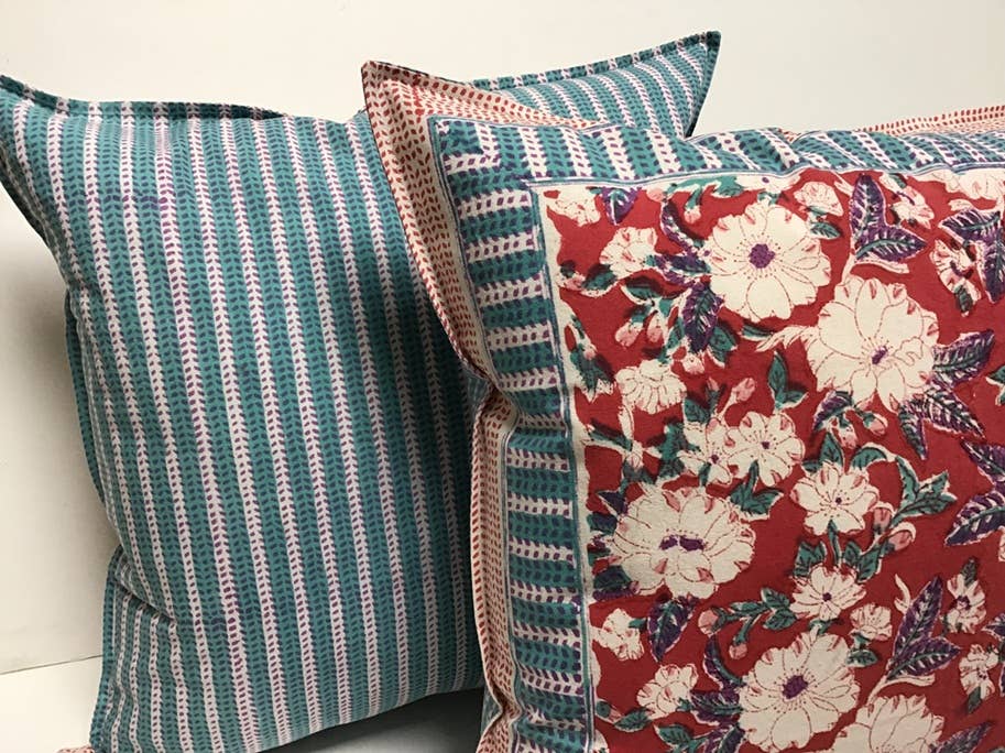 Pillow Printed 24" Camelia Red