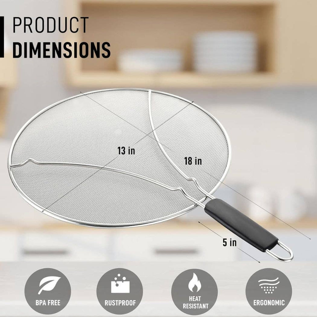 13” Stainless Steel Frying Pan Splatter Screen