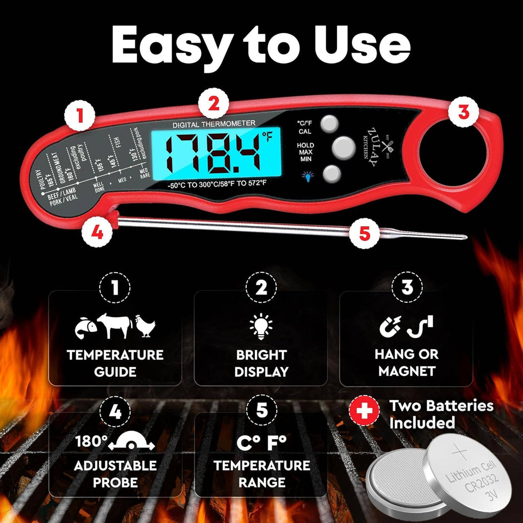 Instant Read Digital Meat Thermometer with Probe